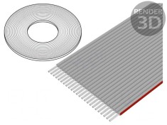 Cablu Bandă 1mm Litat Cu 24x28AWG PVC Gri