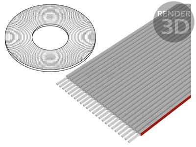 Cablu Bandă 1mm Litat Cu 24x28AWG PVC Gri foto