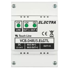 Doza derivatie video 4 iesiri, conectori RJ45, G3 - ELECTRA VCB.04RJ3.ELGTL