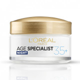 Crema antirid de noapte Age Specialist 35+, 50 ml, Loreal, L&rsquo;oreal Paris