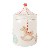 Cumpara ieftin Clayre &amp; Eef Borcan Craciun Ceramica Multicolor Cu Capac Decorat &Oslash; 15x22 cm