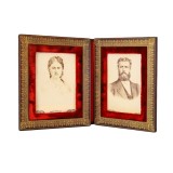 Părinții regelui Ferdinand I, Principele Leopold de Hohenzollern-Sigmaringen și Principesa Ant&oacute;nia, două fotografii de cabinet