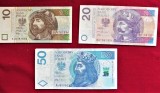 POLONIA LOT 3 BANCNOTE DE 10 , 20. 50 ZLOTI / ZLOTYCH Anii 2016 SI 2017 (419)