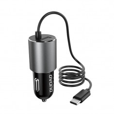 Încărcător auto USB cu cablu USB-C integrat 34 A negru R5Pro T Dudao