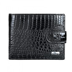 Portofel dama, BUSY LDY&amp;GTM&reg; Black Rouge, piele naturala lacuita, multiple compartimente, poza, carte de identitate, negru