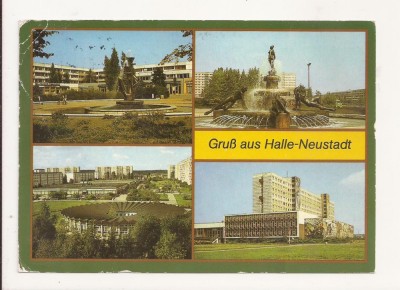 SG1 - Carte Postala - Germania -DDR - Halle-Neustadt , Circulata 1988 foto