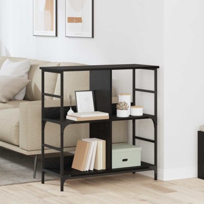 vidaXL Raft pentru cărți Stejar negru 78.5 x 33 x 82 cm Lemn compozit 882755 foto