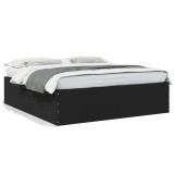 VidaXL Cadru de pat, negru, 200x200 cm, lemn prelucrat