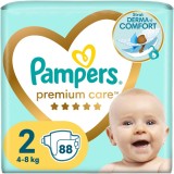 Scutece Pampers Premium Care Jumbo Pack Marimea 2, 4-8 kg, 88 buc