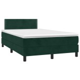 Cumpara ieftin Pat box spring cu saltea, verde inchis, 120x190 cm, catifea