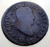 B.684 SPANIA FERDINAND VII 8 MAREVEDIS 1816 J