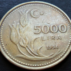 Moneda 5000 LIRE - TURCIA, anul 1994 * cod 2258 D - model MARE