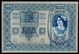 x578 AUSTRIA UNGARIA 1000 KORONA KRONEN COROANE 1902 NECIRCULATA fara supratipar UNC