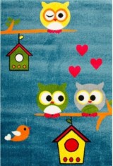 Covor Pentru Copii Kolibri Bufnite 11205 - 120x170, Albastru foto