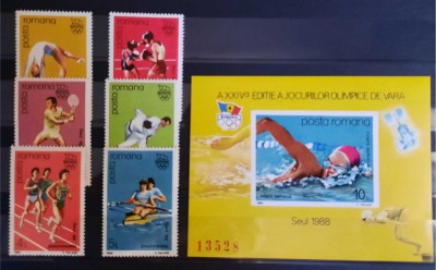 Timbre 1988 Jocurile Olimpice de Vara - Preolimpiada - Seul MNH foto