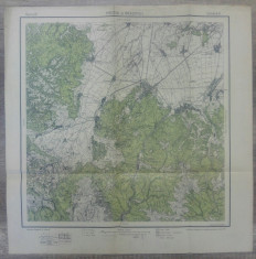 Predeal si Brasovul// harta Serviciul Geografic Armatei 1916 foto