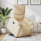 VidaXL Fotoliu rabatabil cu ridicare pe verticală, crem, textil 3204833