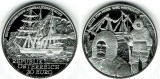 Austria 20 euro 2005 Proof argint, polar expedition ship Admiral Tegetthoff caseta , certificat