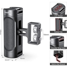Mini m&acirc;ner lateral cu șuruburi duble 1/4-20 pentru cușca camerei DSLR