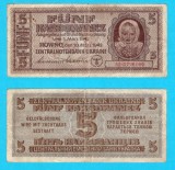 Germania (Ucraina) (p#51) 5 Karbovantsiv 1942 VF+ 'Emisă de Reichskommissariat Ucraina' serie: 58.0726189; (ROG CITITI DETALIILE!)