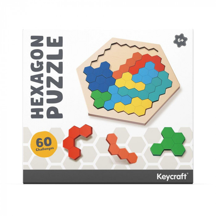 Puzzle din lemn - Hexagon PlayLearn Toys
