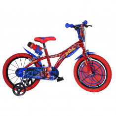 Bicicleta pentru copii Spiderman Dino Bikes, 16 inch, roti ajutatoare detasabile, maxim 60 kg, 5-7 ani foto