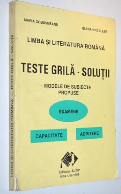Teste Grila - Solutii -Modele de subiecte propuse 1999 Alba Iulia foto