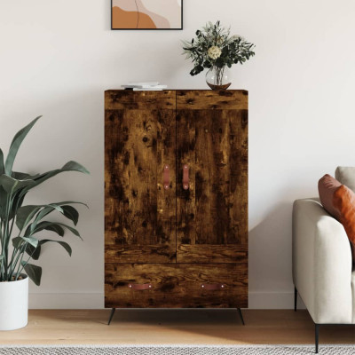 Dulap &amp;icirc;nalt, stejar afumat, 69,5x31x115 cm, lemn prelucrat foto