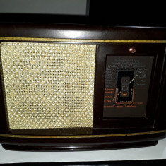 Aparat radio vintage 1941, Philips Phileta pe lampi, reconditionat foto