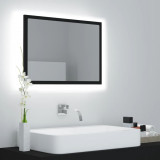 VidaXL Oglindă de baie cu LED, negru, 60x8,5x37 cm, acril