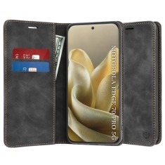 Husa piele Motorola Edge 70 Pro Asteroid GSM Confy Cover, negru