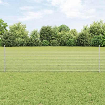vidaXL &amp;Icirc;ngrădire cu st&amp;acirc;lpi Argintiu 0.5 x 50 m Oțel foto