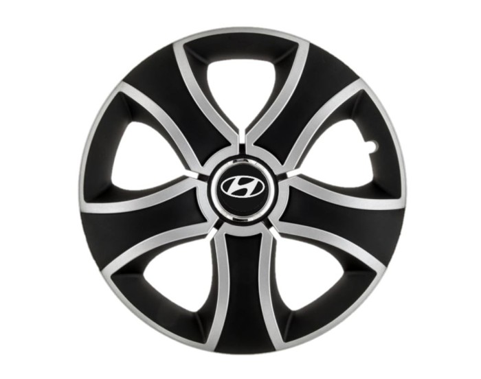 Set 4 capace roti Bis Gri-Negru R16 pentru gama auto Hyundai