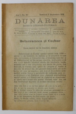 DUNAREA , REVISTA LITERARA - CULTURALA , NR. 16 , 1919 foto