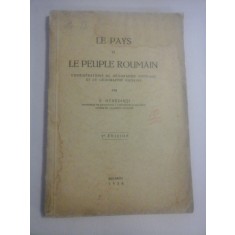 LE PAYS ET LE PEUPLE ROUMAIN - S. MEHEDINTI 1930