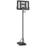 Coș de baschet reglabil pe &icirc;nălțime cu bază umplută și spațiu pentru minge 110x75x195-370cm, negru SPORTNOW | Aosom RO