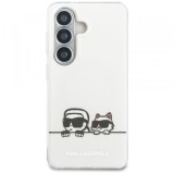 Husa MagSafe pentru Samsung Galaxy S26 S942, Karl Lagerfeld, IML Karl &amp; Choupette Peekaboo Logo, Alba