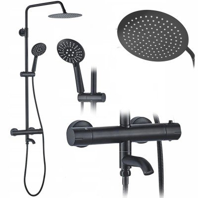Set de dus cu termostat Lungo Black negru foto