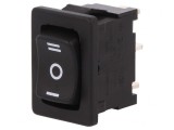 Comutator rocker SP3T negru 6A/250V IP40