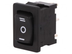 Comutator rocker SP3T negru 6A/250V IP40