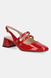 Coach pantofi de piele Winley Slingback Mary Jane culoarea roșu, cu toc drept, cu toc deschis, CAS42