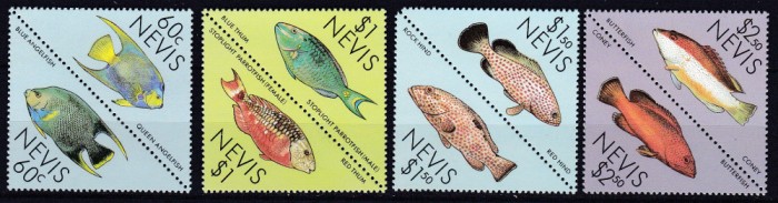 DB1 Fauna Marina Nevis Pesti 8 v. 1987 MNH
