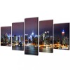 Set tablouri imprimate pe panza, new york skyline, 200x100 cm