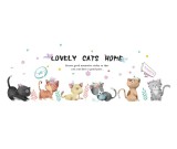 Cumpara ieftin Sticker decorativ, Pisici, Lovely cats home, 135 cm, 1427ST, Oem