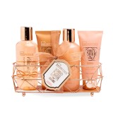 Set de baie in suport metalic Scented Bronze, 4 piese, IDC Institute