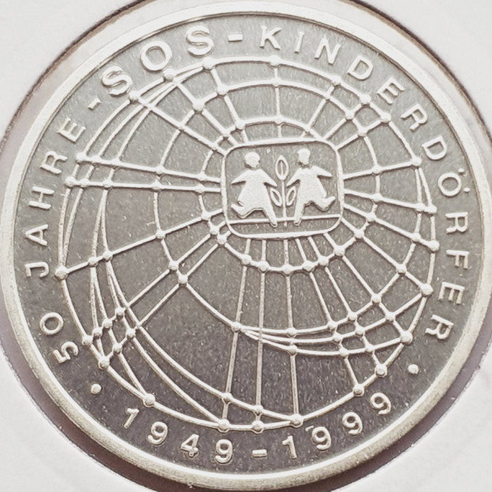 529 Germania 10 mark 1999 SOS Kinderd&ouml;rfer - D - km 198 UNC argint