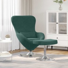 vidaXL Fotoliu ou 2 pcs Verde &icirc;nchis 63 x 73 x 90 cm Catifea