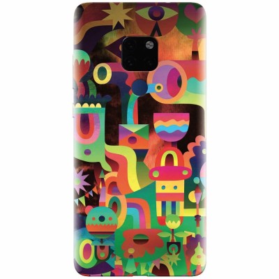 Husa silicon pentru Huawei Mate 20, Abstract Colorful Shapes foto