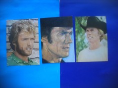 HOPCT LOT NR 1372 CLINT EASTWOOD -ACTORI/ ARTISTI-3 CARTI POSTALE-NECIRCULATE