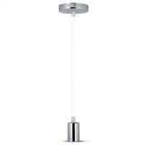 Pendul tavan soclu E27, crom/alb, V-TAC